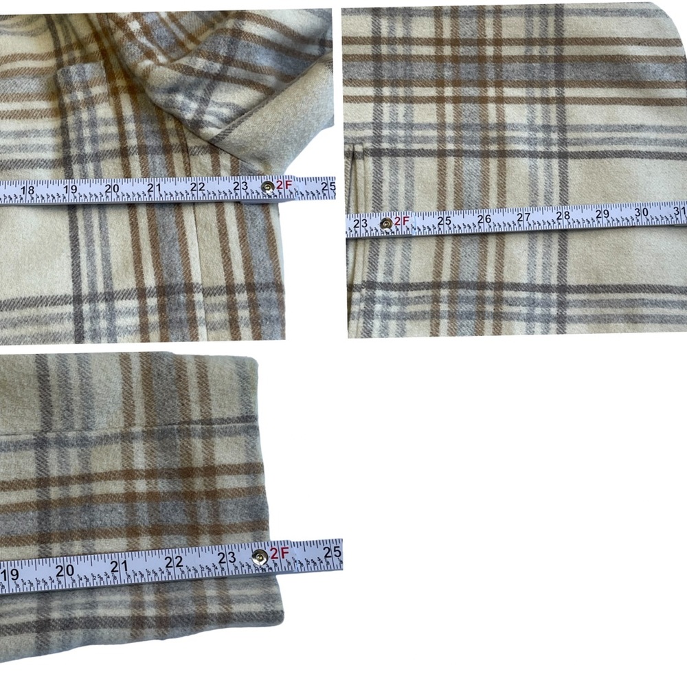 Vintage Tartan Plaid Wool Blend Blazer Boxy Preppy Structural Neutral Size L/XL - Picture 14 of 15